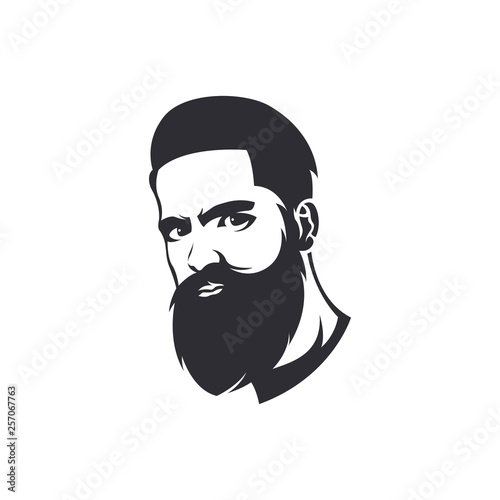 Bearded Man Mascot Logo Template For Barber Shop