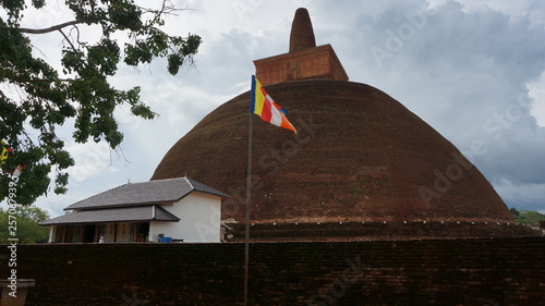 Big very old stupa pagoda of red brick stones in Anuradhapura sri lanka photo