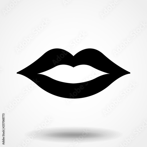 Vector icon of the lips. Vector. Flat design.