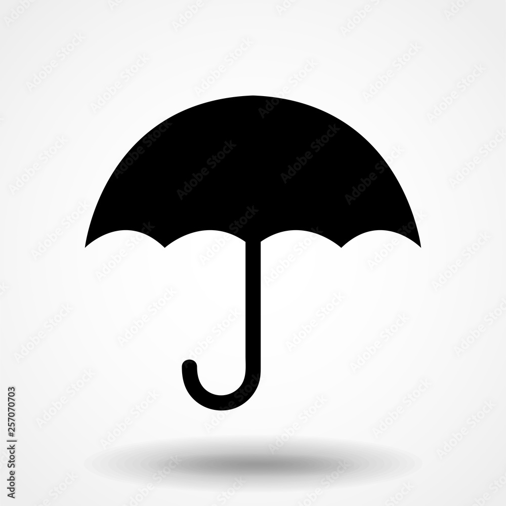 Umbrella sign icon. Rain protection symbol. Flat design style. Umbrella sign icon. Rain protection symbol. Flat design style.