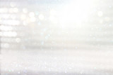 Photo white and silver glitter lights background