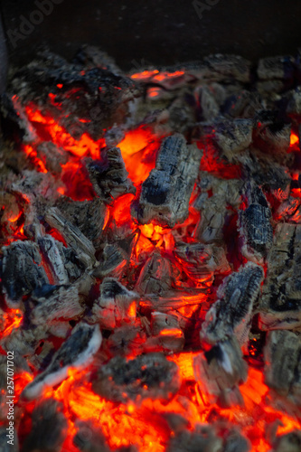hot coals in fire