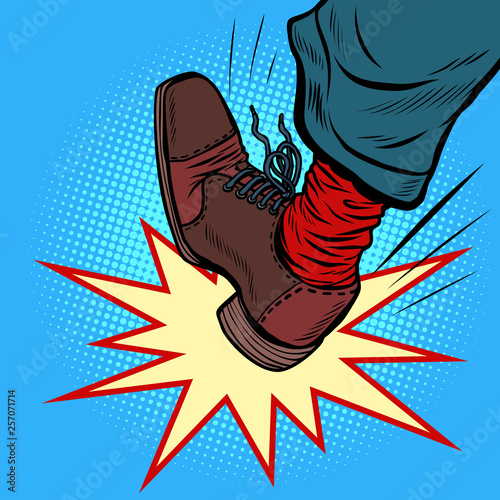 man leg kick anger aggression