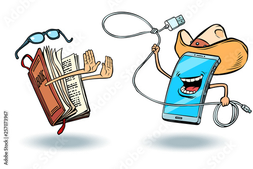 Smartphone versus books. Literature and love of reading and modern technology