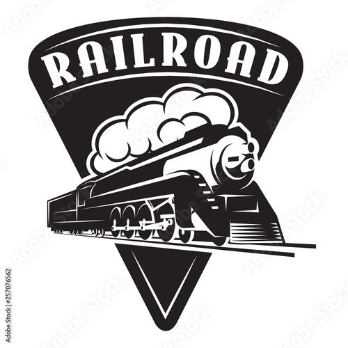 vector template with a locomotive, vintage train