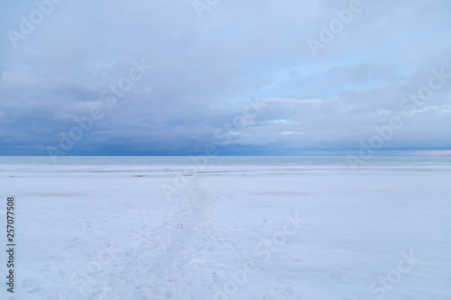 panorama of the frozen lake