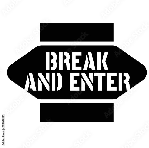 Print break and enter stamp on white