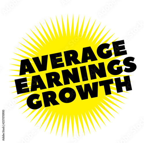 Print average earnings growth stamp on white
