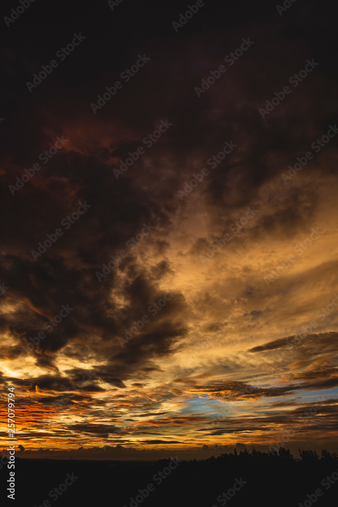 Deep Contrast Dramatic Sky At Sunset