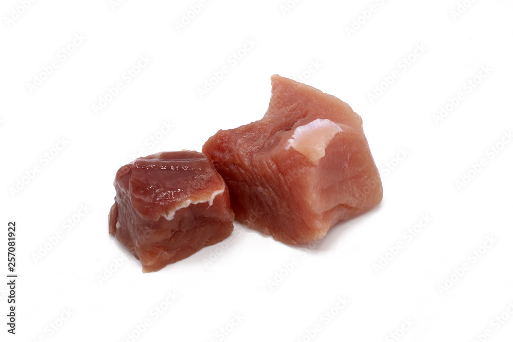 fresh meat pieces isolated on white background fresh meat pieces isolated on white background