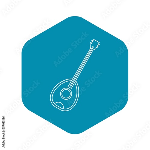 Saz traditional turkish music instrument icon. Outline illustration of saz traditional turkish music instrument vector icon for web