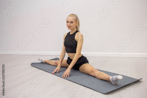 sports girl stretching