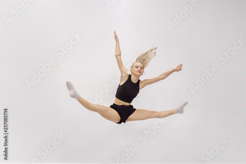 sporty girl jumping