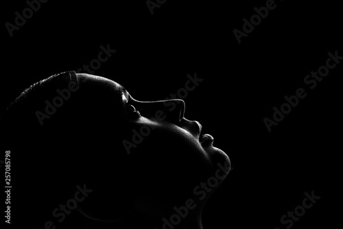 Bild auf Leinwand female profile silhouette