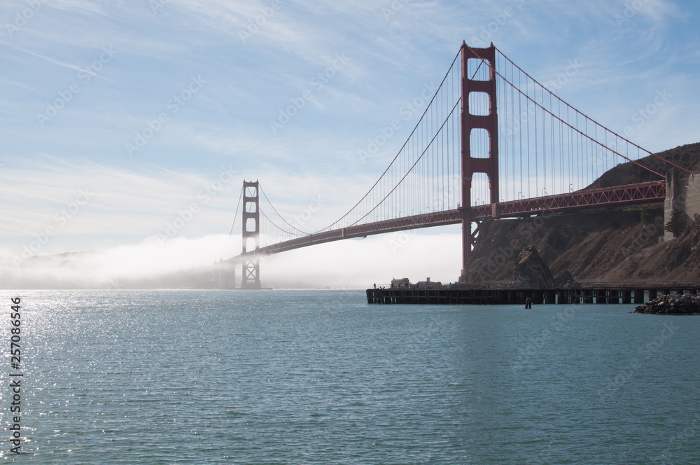 Dramatic Shimmering Golden Gate Bridge