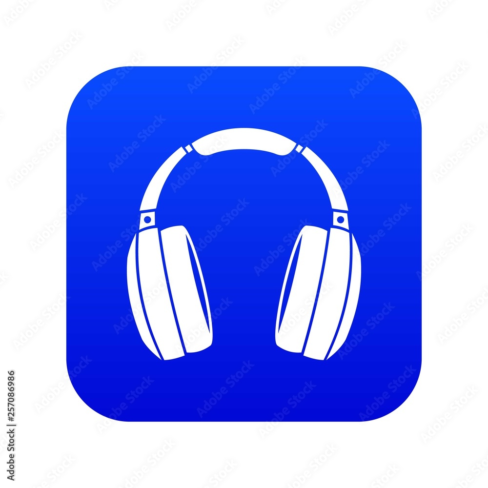 Headphones icon digital blue for any design isolated on white vector illustration Headphones icon digital blue for any design isolated on white vector illustration
