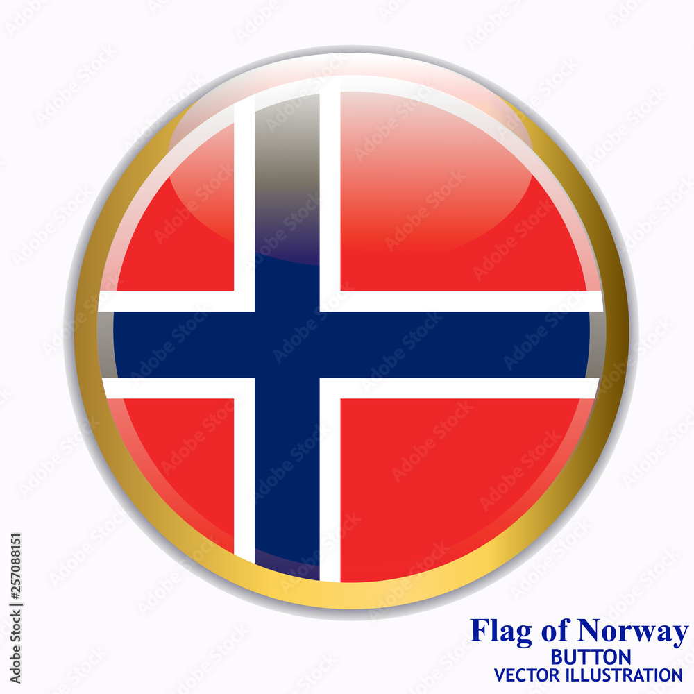 Fototapeta premium Banner with flag of Norway. Colorful illustration with flags for web design. Illustration with white background.