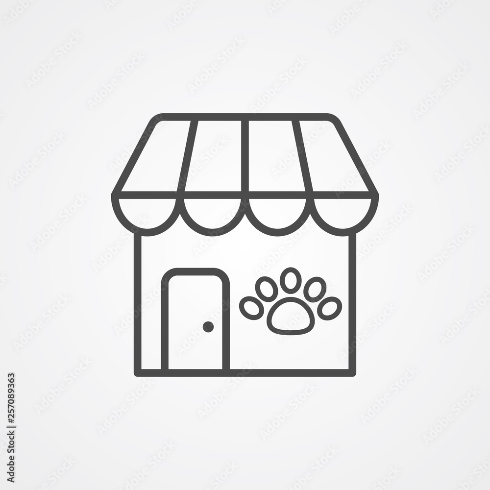 Pet shop vector icon sign symbol Pet shop vector icon sign symbol