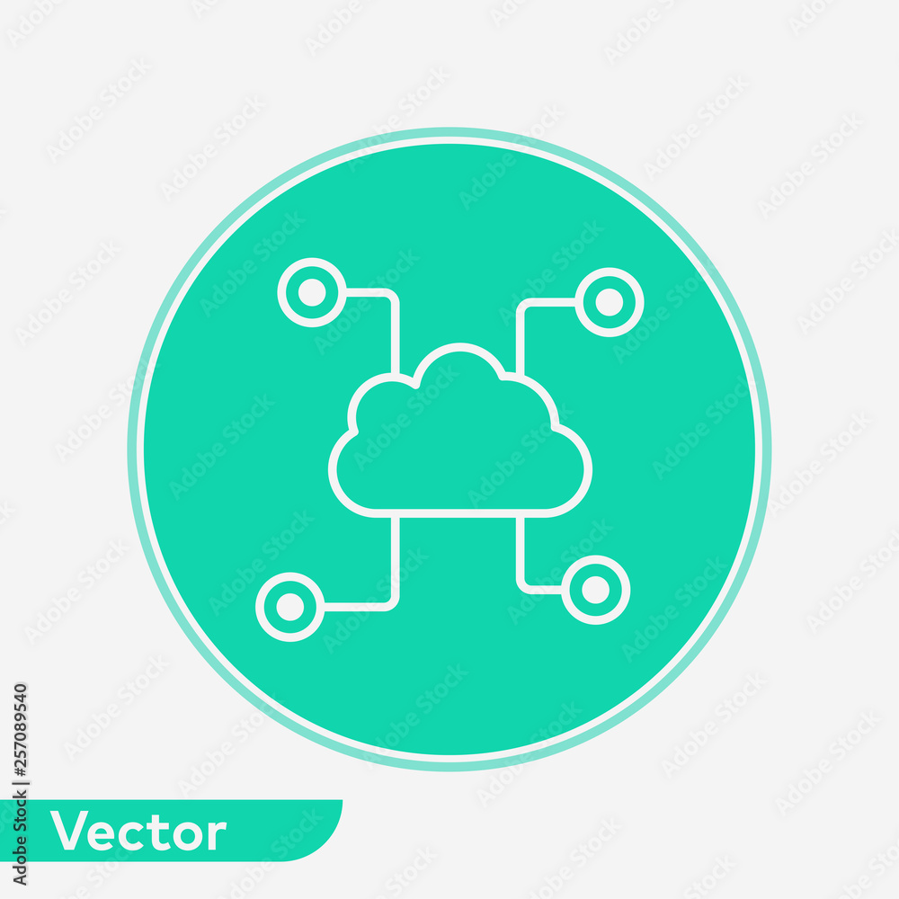 Cloud computing vector icon sign symbol Cloud computing vector icon sign symbol