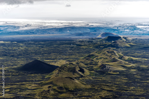 Northeastern part of Lakagigar volcanic fissure from Laki volcano to Vatnajokull glassier in South of Iceland.