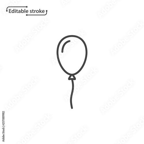 Balloon outline icon. Editable stroke.
