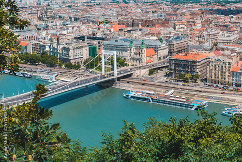 panoramic view of budapest in summer time