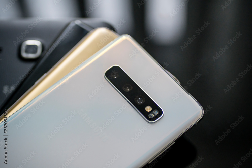 Samsung Galaxy smartphones piling on the table Samsung Galaxy smartphones piling on the table
