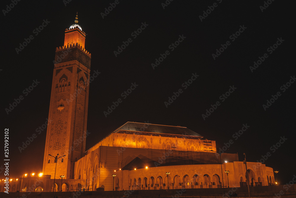 Obraz premium Famous Mosque in Casablanca, Morocco