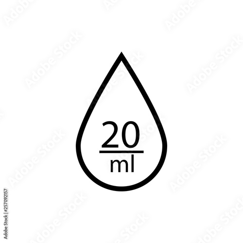 The number of drops per milliliter sign. 20 ml. Marking of medical products