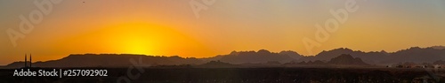 Sharm El Sheikh  sunset  outskirts of the city. Egypt. Mountains of the Sinai Peninsula.