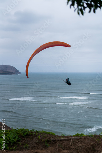 Paraglider over the ocen