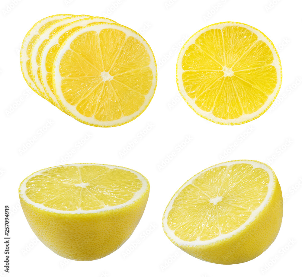 Fototapeta premium Fresh lemon isolated on white background with clipping path