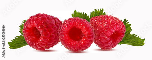 Fresh raspberry isolated on white background