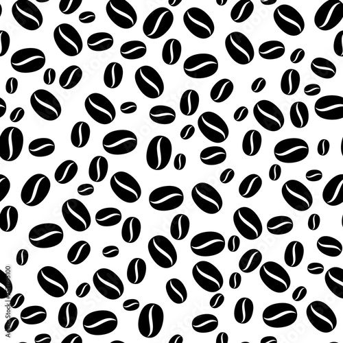 Seamless vector pattern of black coffee beans
