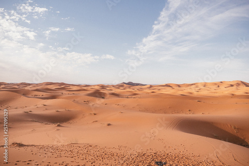 Sahara Desert Landscape in Morocco on a sunny day