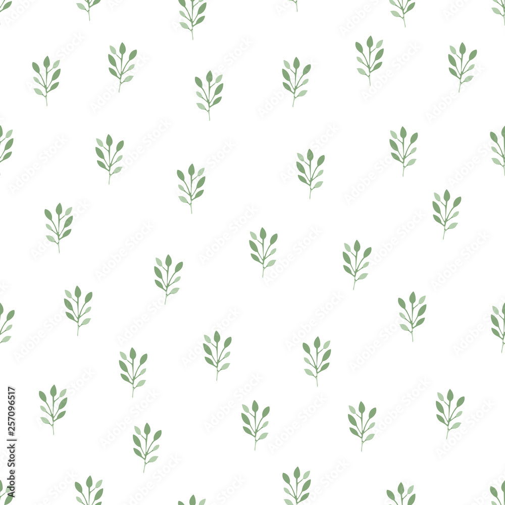 Seamless leaves pattern on a white backround. Watercolor hand drawn imitation Seamless leaves pattern on a white backround. Watercolor hand drawn imitation