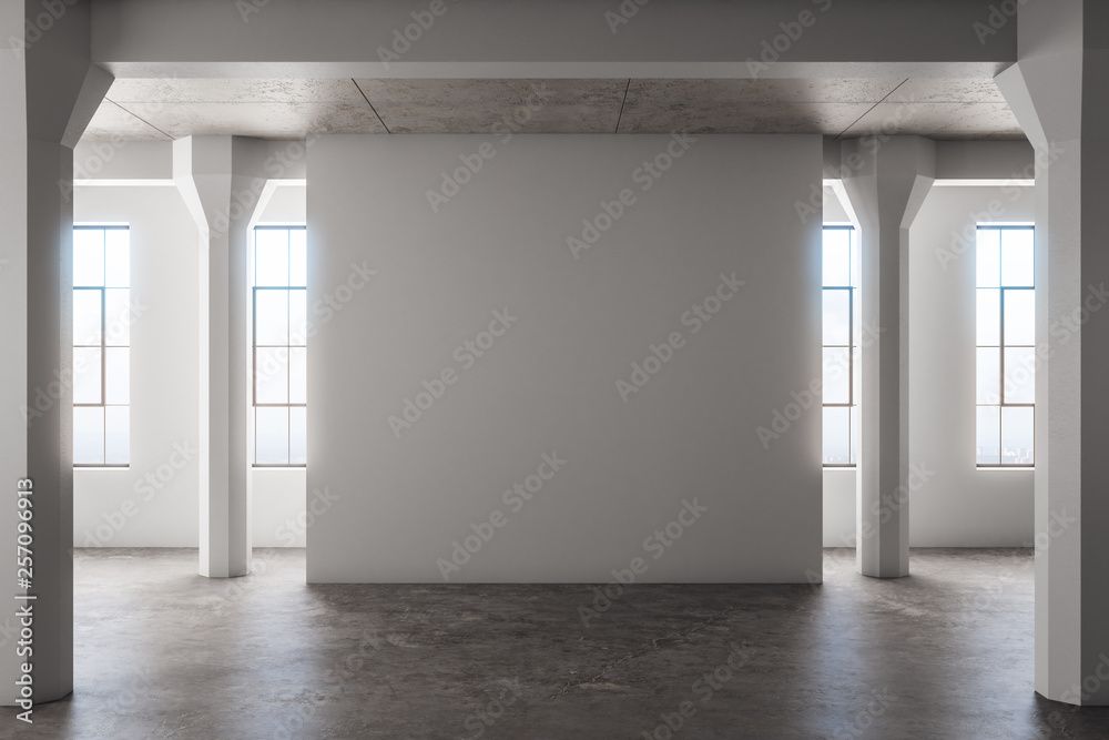 Blank concrete interior with copyspace