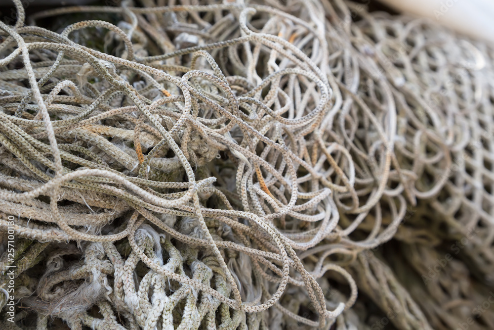 Old fishing nets - selective focus