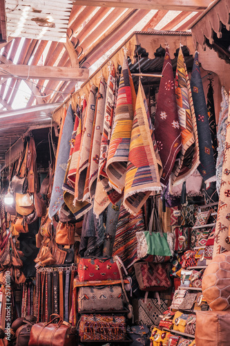 a typical store selling handmade stuff in marrakech, morocco © SmallWorldProduction