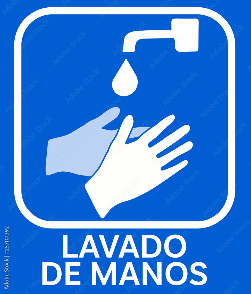 Lavado de Manos Cartel Stock Illustration | Adobe Stock