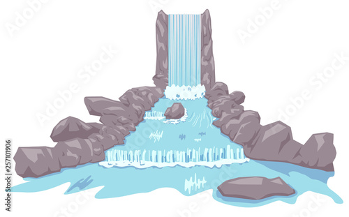 Rocky waterfall river vector image