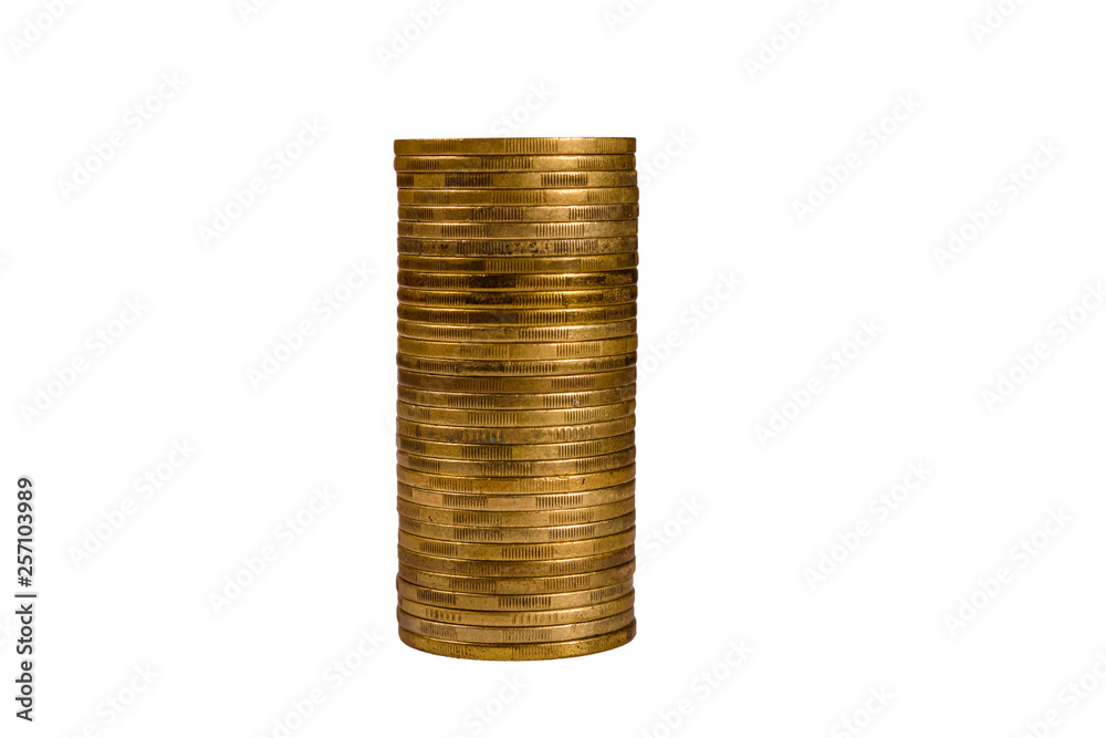 Stack of the coins isolated on a white background Stack of the coins isolated on a white background