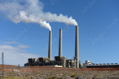 Electric plant wit chimney stack