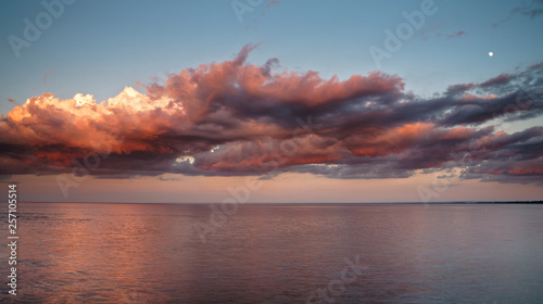 Fantastic Sunset Clouds Over water