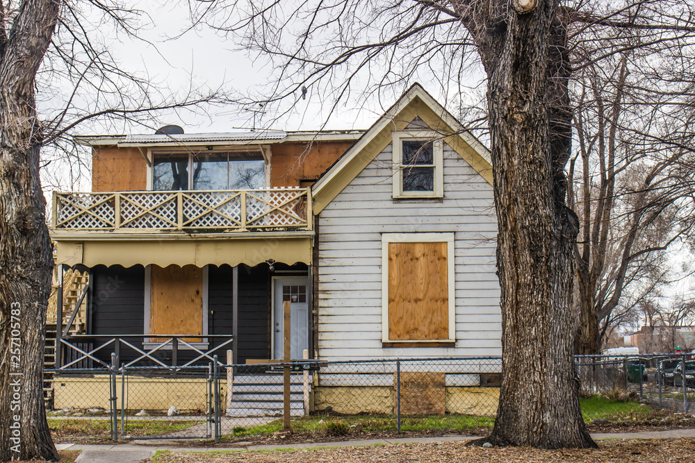 Boarded Up Two Story Home Boarded Up Two Story Home