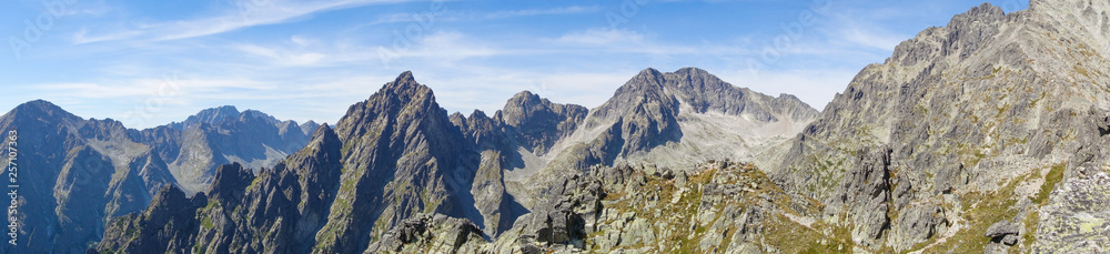 Panoramic dayview of High Tatras mountains in Slovakia