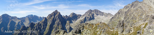 Panoramic dayview of High Tatras mountains in Slovakia