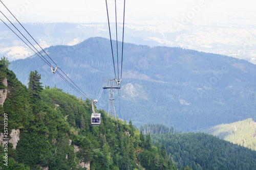 Gondola lift in the High Tatras mountains in Zakopane, Poland