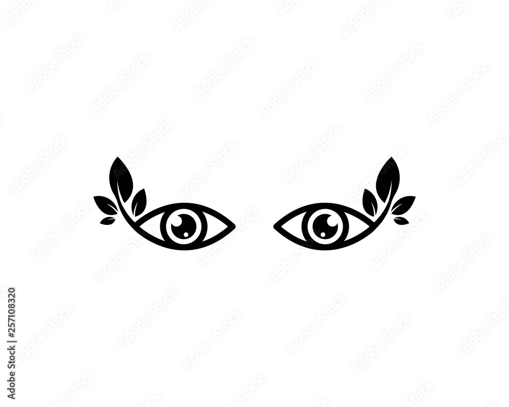 nature Eye with leaves icon Logo vector Template nature Eye with leaves icon Logo vector Template