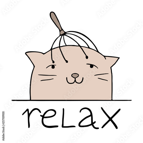 funny cat in relax moment